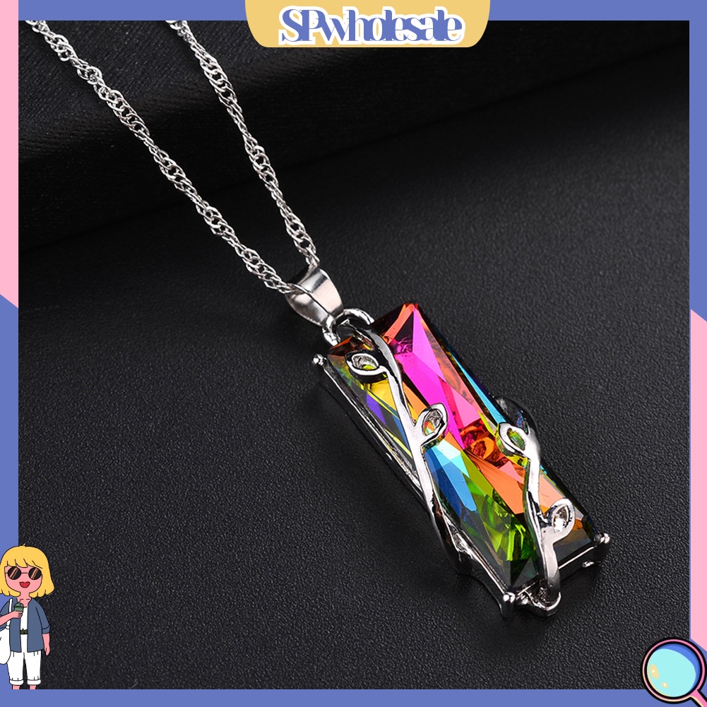 &lt;SPwholesale&gt; Vòng cổ Mặt Vuông Đính Đá Thời Trang Cho Nữ