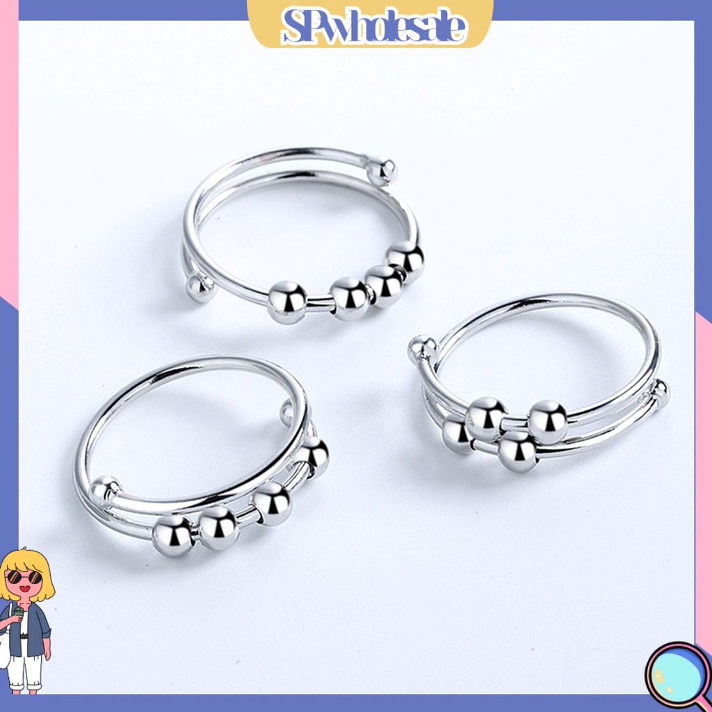 <SPwholesale> Nhẫn Hở Hạt Hình Học Bằng Hợp Kim Nhẹ Trang Trí Hạt Thời Trang Cuộc