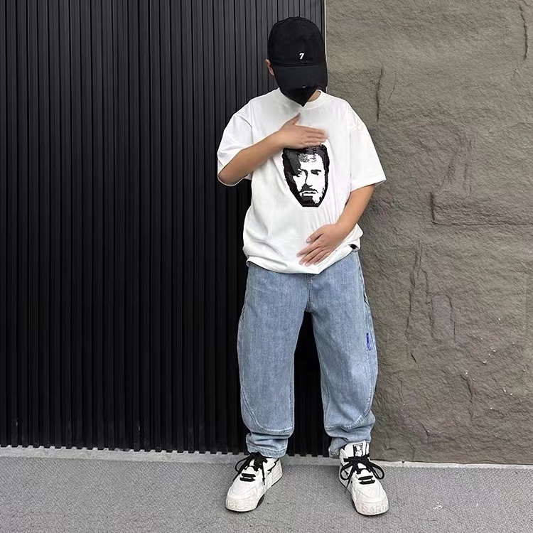 Áo Thun Cotton Cổ Tròn Ngắn Tay In Hoạt Hình Người Nhện Đính Kim Sa Thay Đổi Màu Sắc Thời Trang Unisex 2023