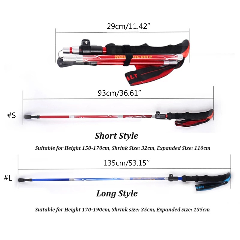 Gậy Leo Núi / Leo Núi Chống Sốc Có Thể Gấp Gọn Tiện Dụng