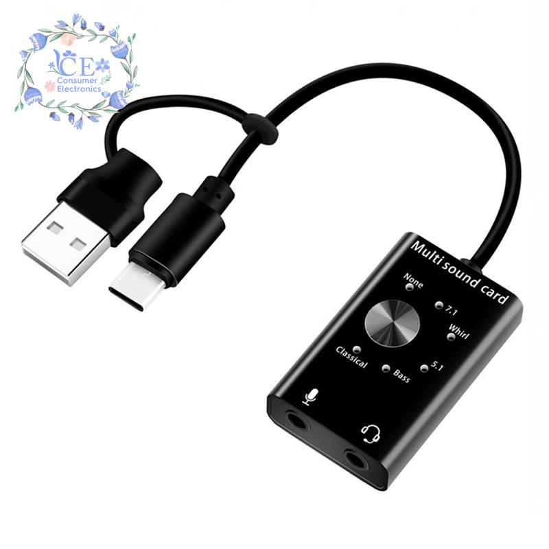 Thẻ Chuyển Đổi Âm Thanh USB Chuyên Nghiệp Cho Tai Nghe / Loa Máy Tính / Laptop