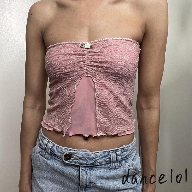 Áo Ống Cổ Thuyền Phối Ren Hoa 1O1 Dành Cho Nữ