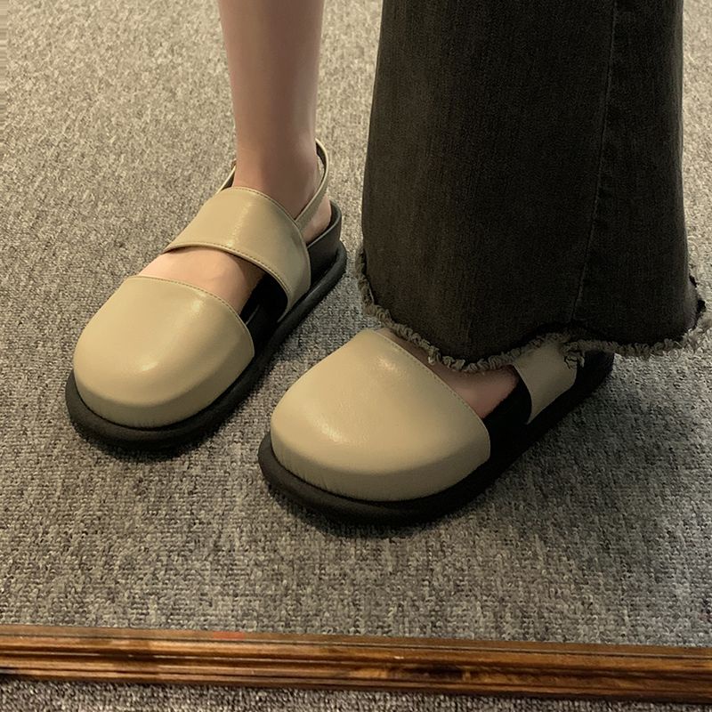 Giày Sandal Hở Ngón Đế Dày Mềm Mại Thoáng Khí Phong Cách Retro Thời Trang Cao Cấp Cho Nữ