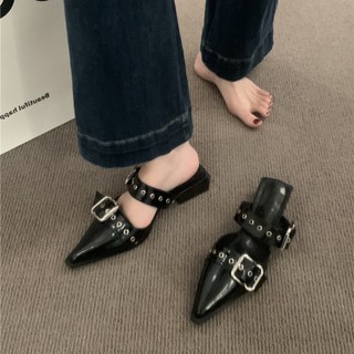 Dép Sandal Bít Mũi Đế Thấp Thời Trang Cho Nữ