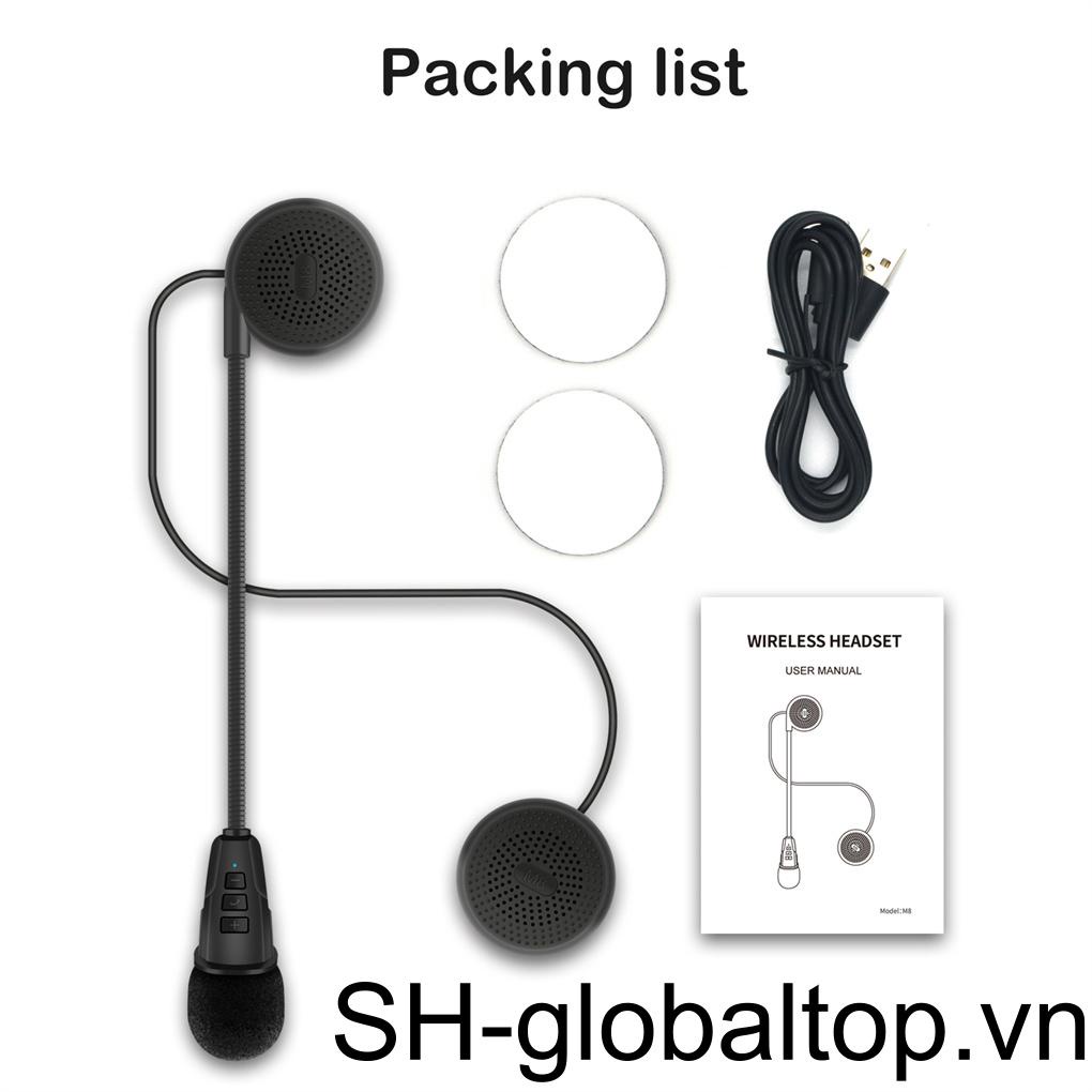 Tai Nghe Bluetooth Không Dây Gắn Mũ Bảo Hiểm Kèm Phụ Kiện