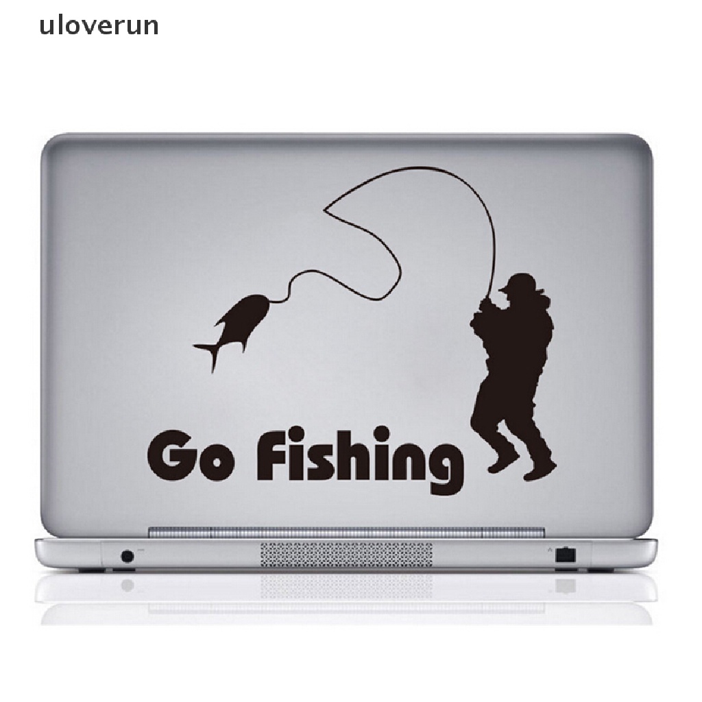1 X Nhãn Dán Phản Quang Chống Nước Hình Câu Cá Màu Đen vn Cho Xe Hơi uloverun 1 X