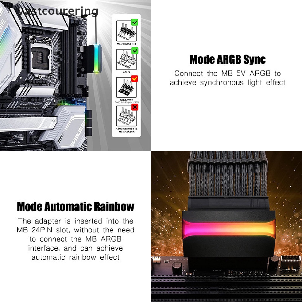 Mô Đun Chuyển Đổi Nguồn Điện ATX 24Pin Sang 90 Độ DIY