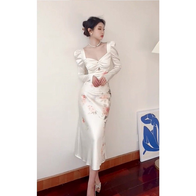 Đầm Dáng Dài plus Size Phong Cách Pháp Thời Trang Mùa Xuân Cho Nữ