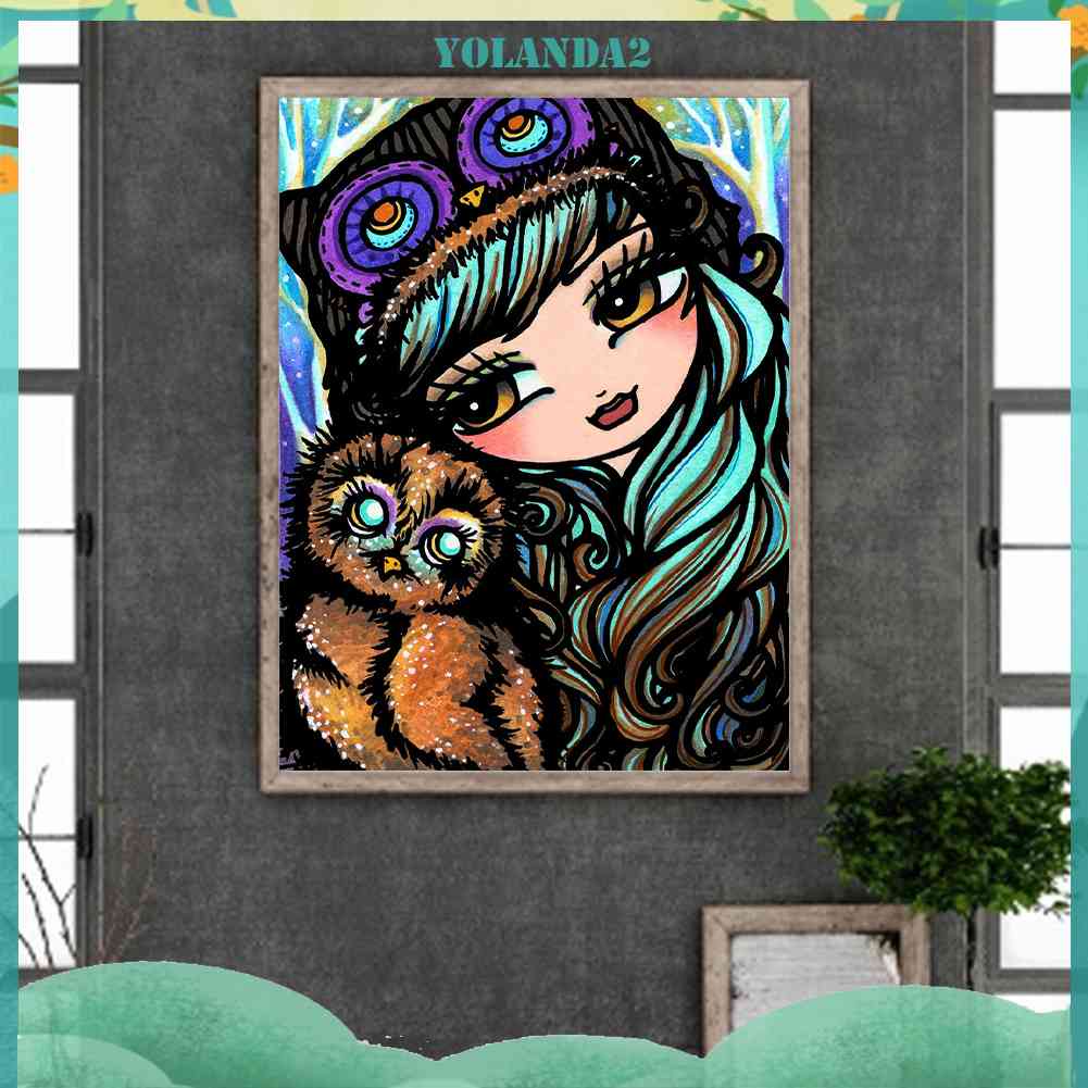 Tranh Đính Đá Kim Cương Toàn Bộ 5D DIY Hình Vẽ Cô Gái Trang Trí Nhà Cửa