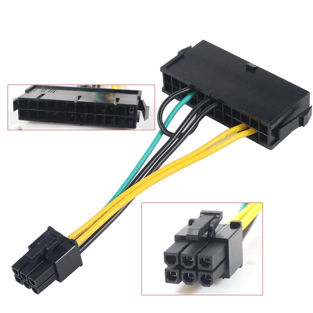 Dây Cáp Chuyển Đổi Nguồn XT-XINTE ATX 24Pin Sang 6Pin 24p Sang 6p 18AWG Cho Lenovo / DELL / Acer 3050 6 PIN