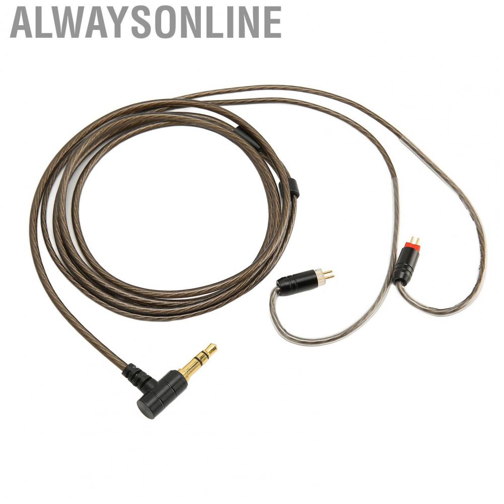 Alwaysonline Headphone Upgrade Cable  Reduce Noise 2 Pin 0.78mm Rustproof Silver Plated Copper Replacement for UM3X ZS5 ZSR UE3X