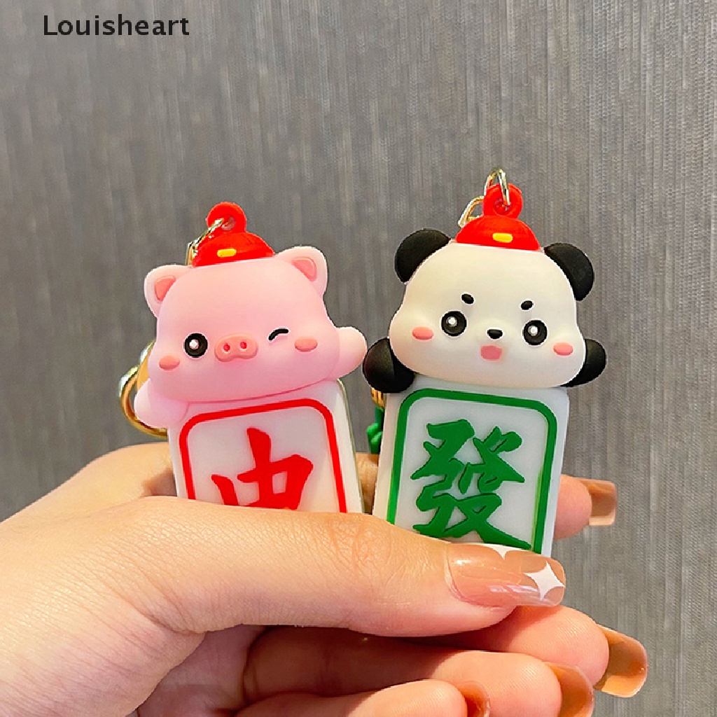 Louisheart Móc Khóa Họa Tiết Hoạt Hình Mạt Chược Dễ Thương