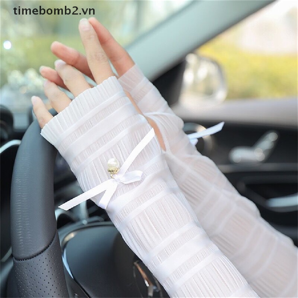 { # Găng Tay Dài Bằng Lụa Mát Chống Nắng Và Tia UV Thời Trang Mùa Hè