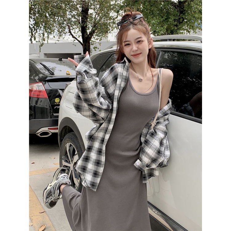 Cozok Đầm Dài Trung Bình Sát Nách Chiết Eo Thiết Kế Dễ Thương