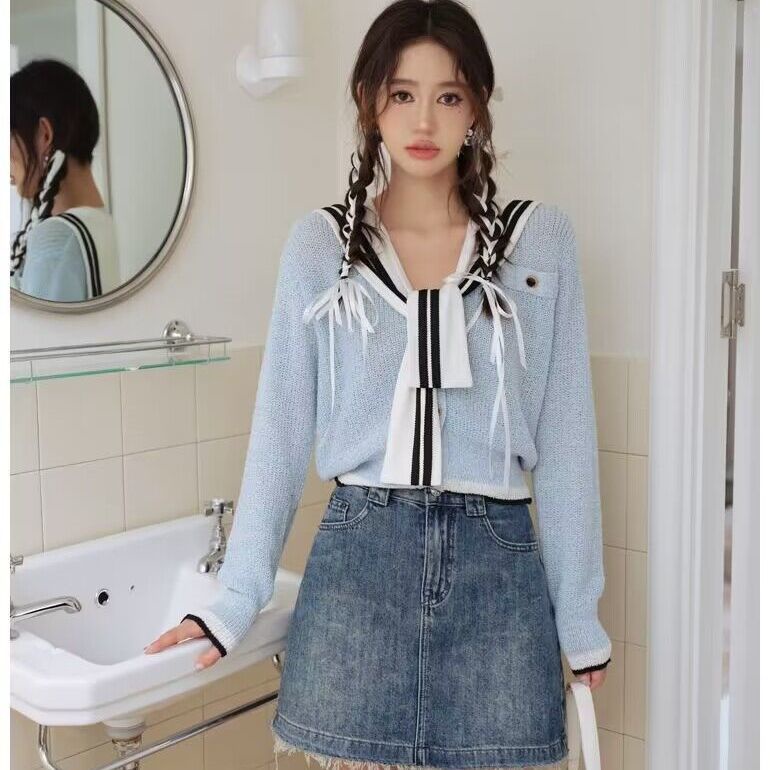 Chân Váy Denim Chữ A Lưng Cao Thời Trang Mùa Hè Hàn Quốc 2023