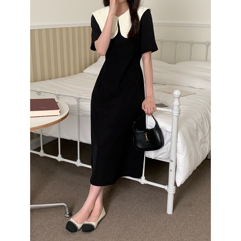 Đầm Cổ Lá Sen Dáng Ôm Chiết Eo Kiểu Pháp Thời Trang Mùa Hè Sang Trọng Cho Nữ