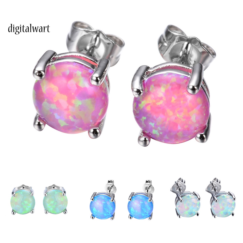 Kỹ Thuật Số| Khuyên Tai Đính Đá Opal Giả Thời Trang Thanh Lịch Dành Cho Nữ