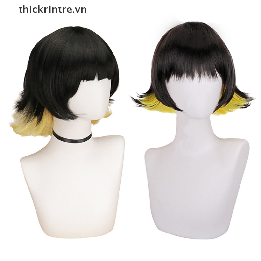 Tóc Giả Ngắn Hóa Trang Nhân Vật Bachira Meguru Màu Vàng Đen Chịu Nhiệt