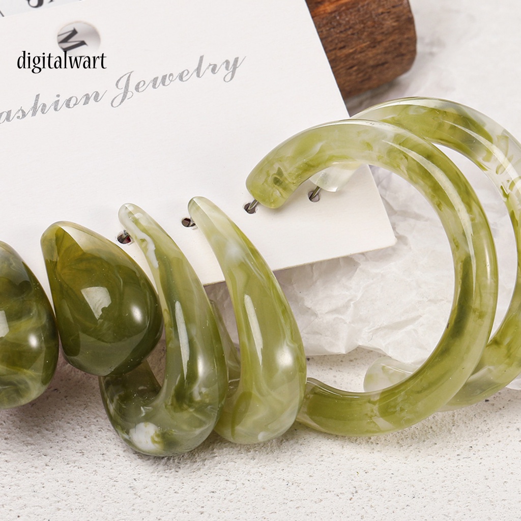 Kỹ Thuật Số| Set 3 Đôi Khuyên Tai Hình Chữ C Trong Suốt Thời Trang Dành Cho Nữ