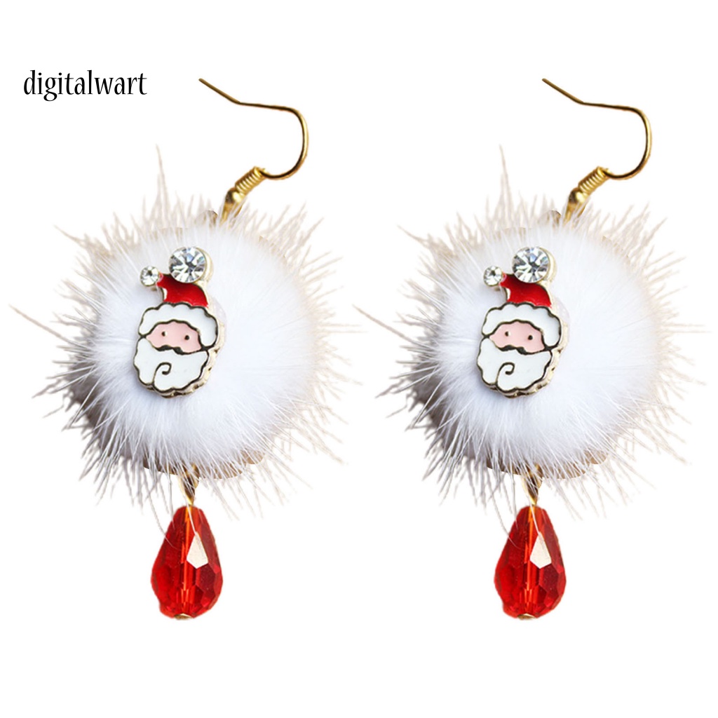 Kỹ Thuật Số| 1 Đôi Bông Tai Đính Đá Phong Cách Giáng Sinh Thời Trang