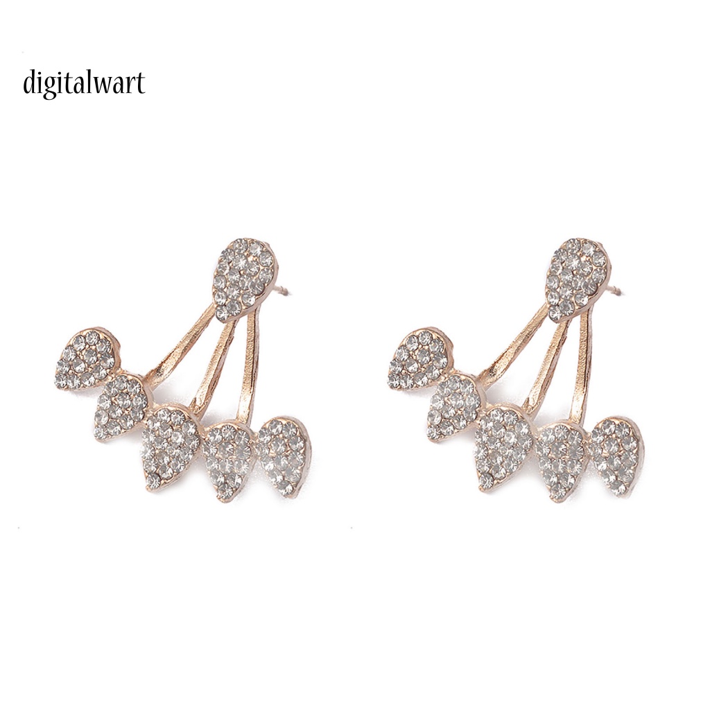 Kỹ Thuật Số| 1 Đôi Bông Tai Hình Giọt Nước Đính Đá Thời Trang Dành Cho Nữ