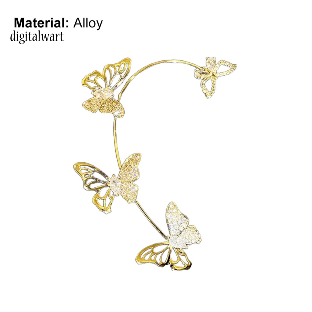 Kỹ Thuật Số| 1 Khuyên Kẹp Vành Tai Hình Bướm Rỗng Không Xỏ Lỗ Phong Cách Hàn Quốc Tinh Tế Dành Cho Tiệc Cưới