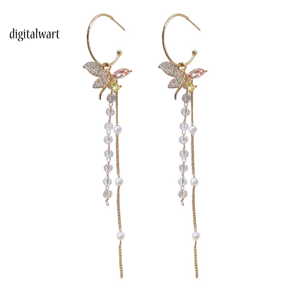 Kỹ Thuật Số| 1 Đôi Bông Tai Hình Bướm Đính Đá Lấp Lánh Dành Cho Nữ