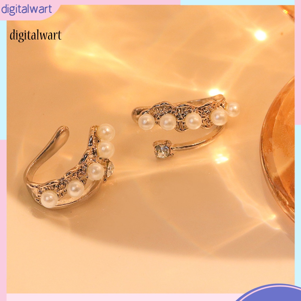 Kỹ Thuật Số| 1 Đôi Bông Tai Dạng Kẹp Đính Ngọc Trai Nhân Tạo Mạ Điện Phong Cách Pháp Thời Trang Dự Tiệc