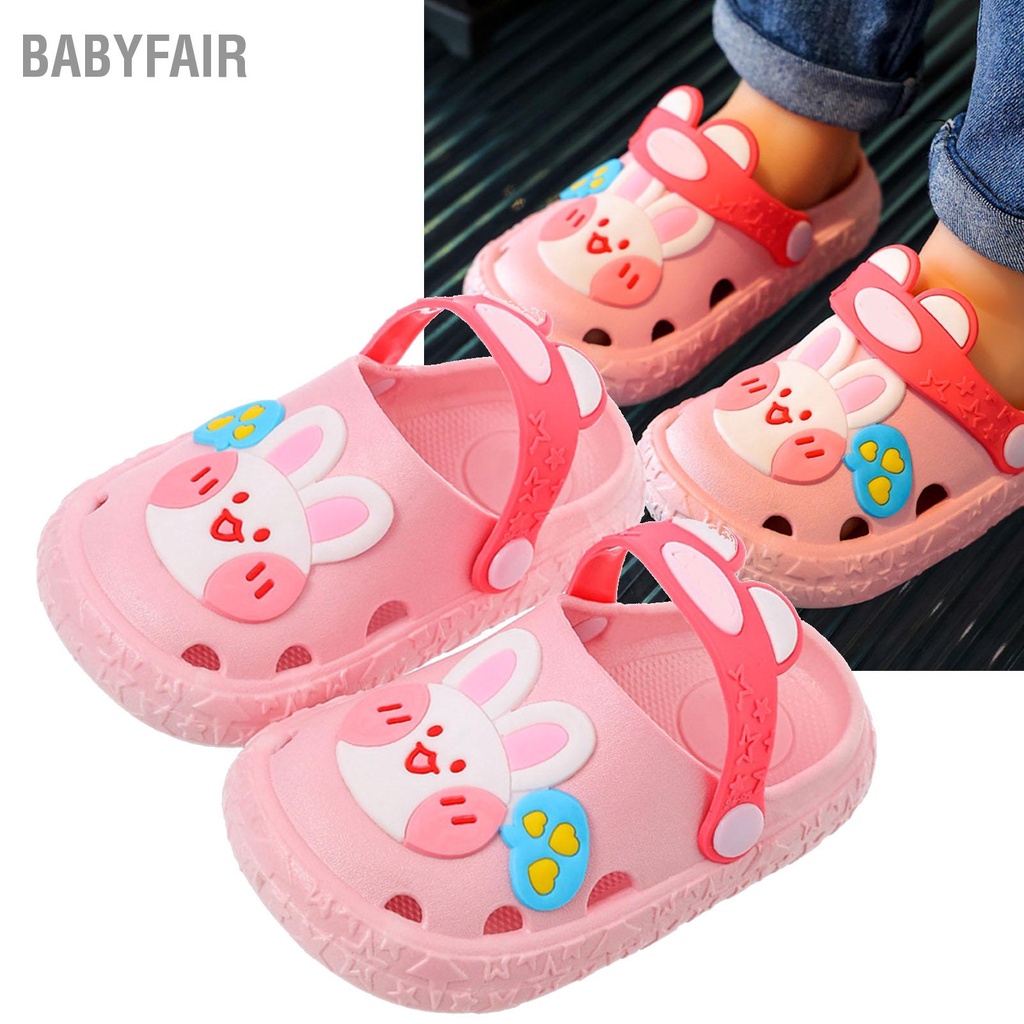 Babyfair Dép Đi Trong Vườn Có Lỗ Hở Bé Gái Cắt Ra Hình Hoạt Dễ Thương Họa Tiết Thỏ Mùa Hè Huyệt