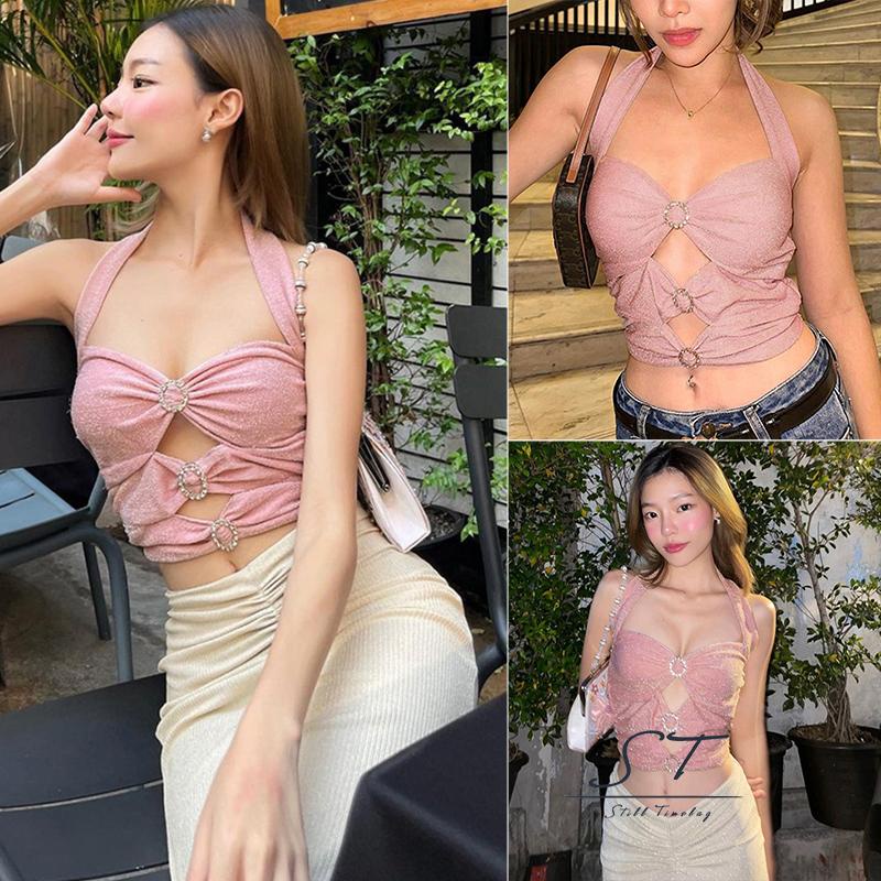 Áo Croptop Không Tay CY03 Thời Trang Đường Phố Cá Tính Cho Nữ