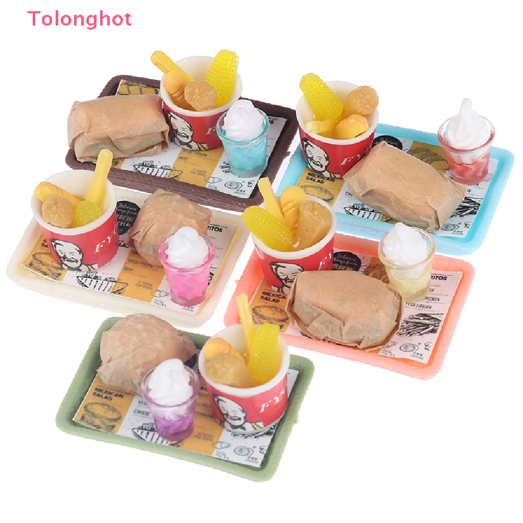 Bộ Mô Hình Xô Chiên Làm Bánh Hamburger Tỉ Lệ 1: 12 Trang Trí Nhà Búp Bê