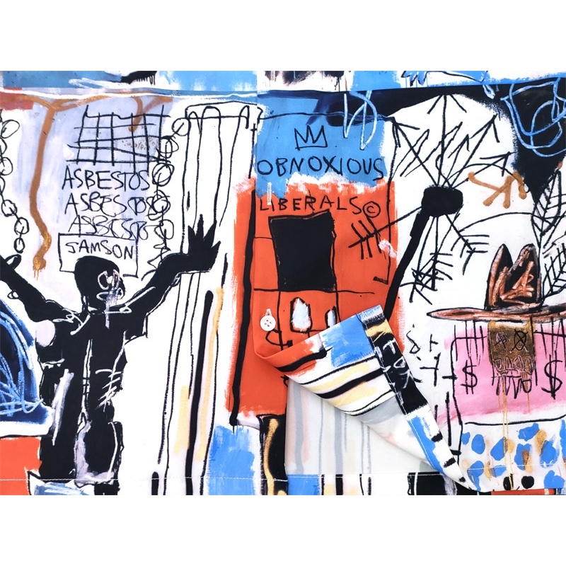 Wa-cko &amp; MA-RIA &amp; - Áo Sơ Mi Unisex Thời Trang Cổ Điển Hawaiian Basquiat Graffiti Jdfhrfshsd