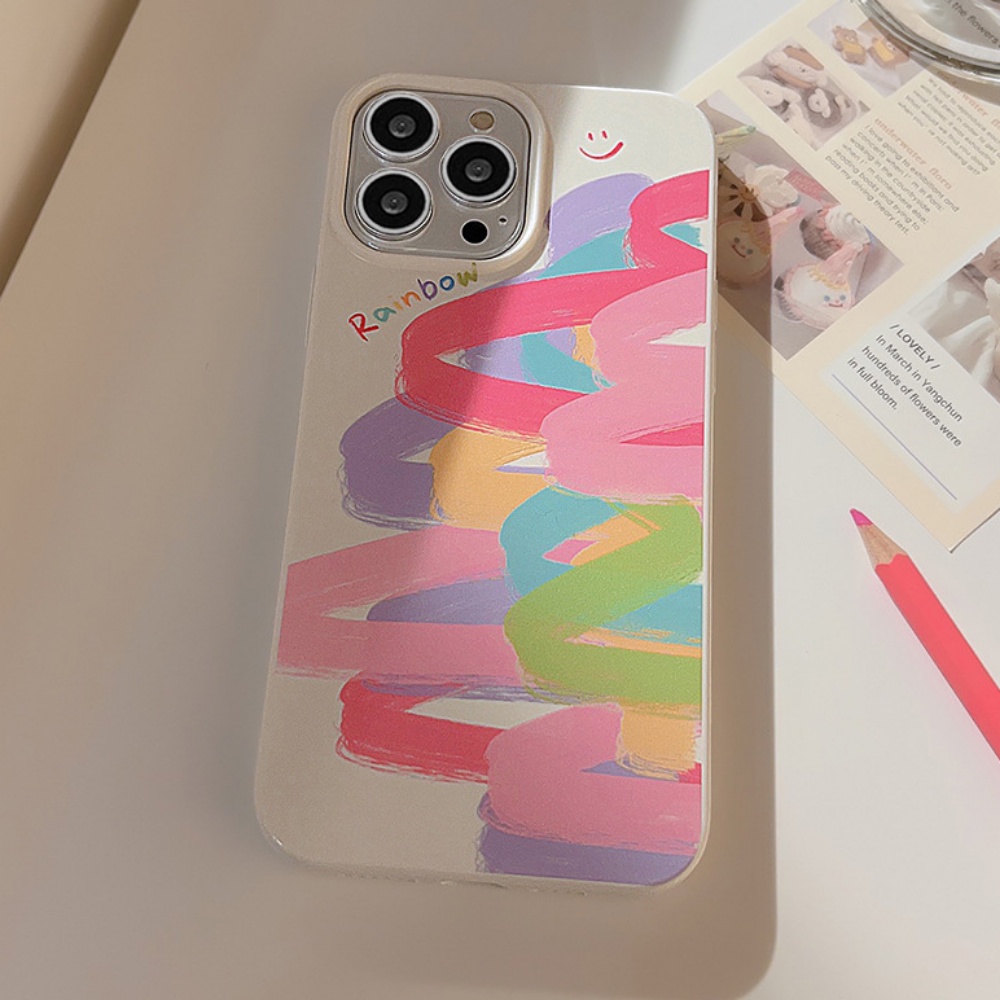 Ốp Điện Thoại TPU Mềm Chống Trầy Hình Graffiti Cầu Vồng Cho IPhone 14 13 12 11 Pro Max X XR 8 7 Plus SE