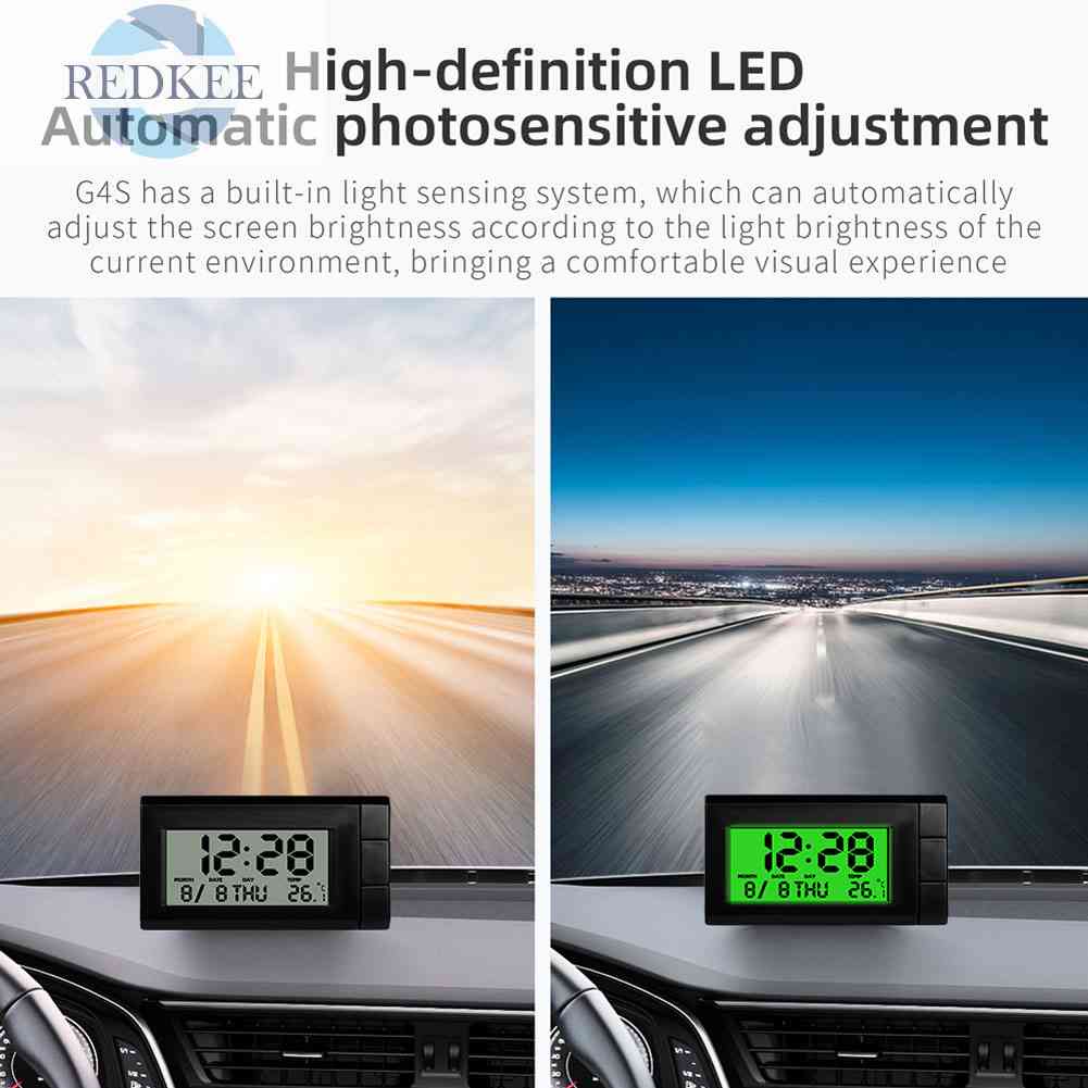 Đồng Hồ Kỹ Thuật Số Tự Động 2 Trong 1 Cho Xe Hơi