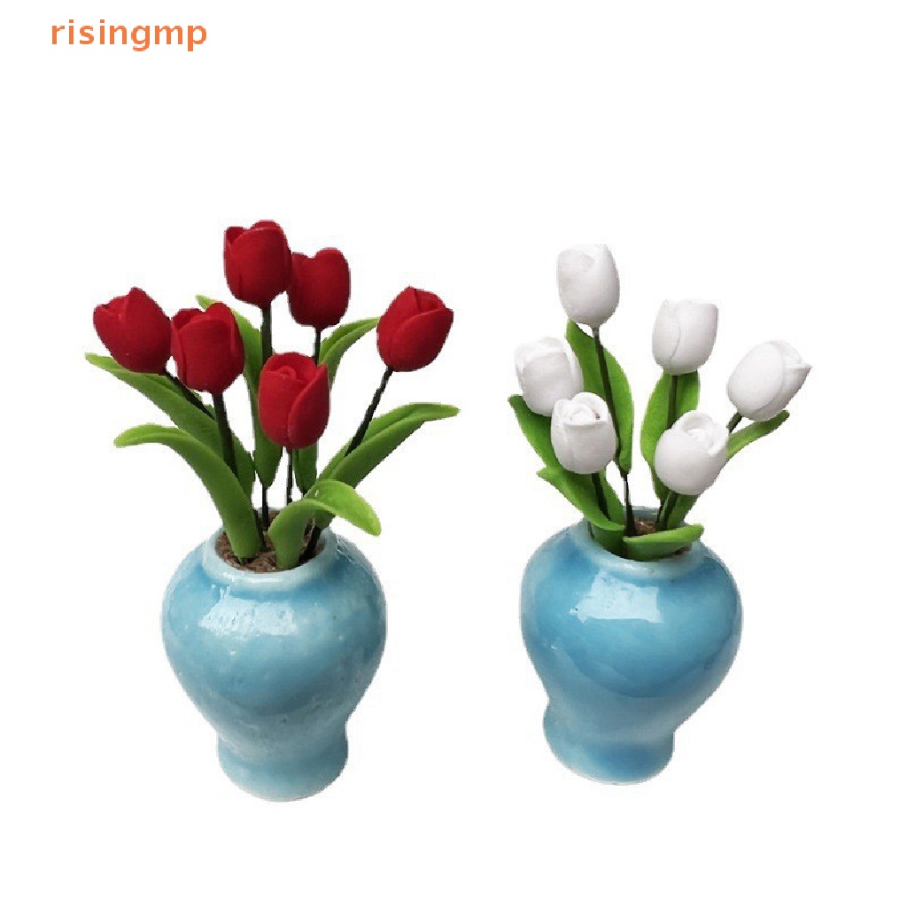 Chậu Hoa Tulip Trang Trí Nhà Búp Bê 1: 12