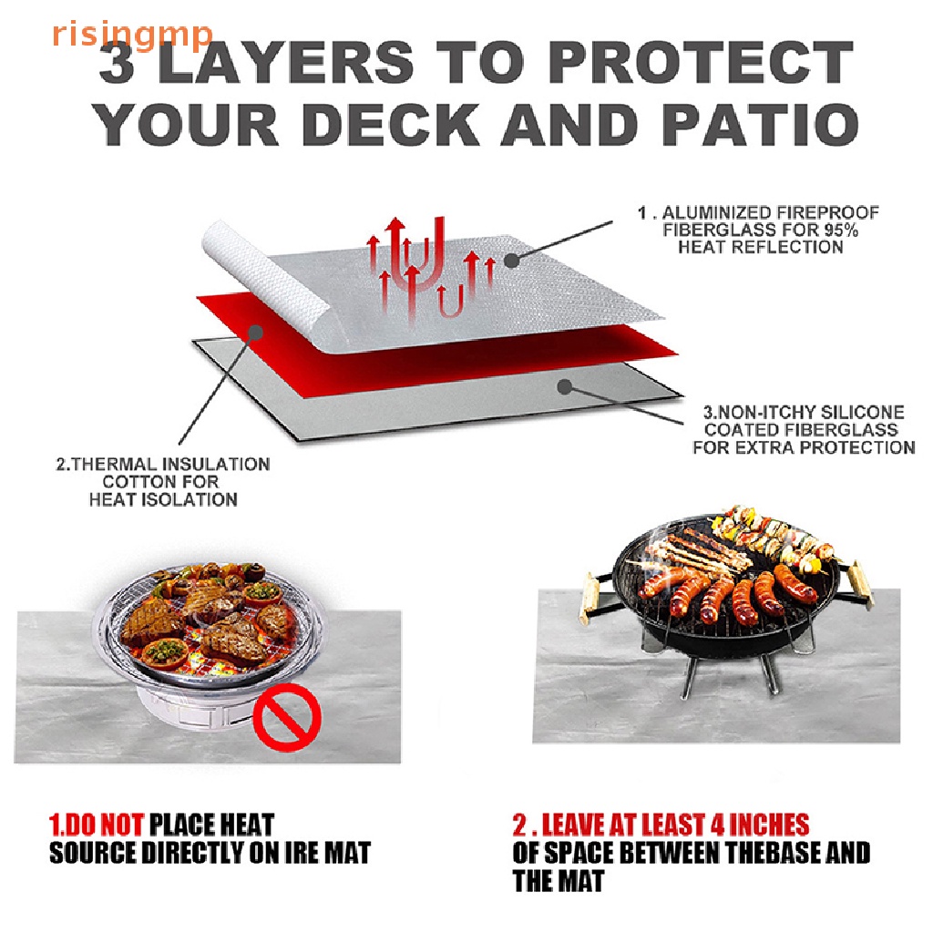 [risingmp] Thảm Lót Lò Nướng BBQ Chống Cháy Nổ Cao T