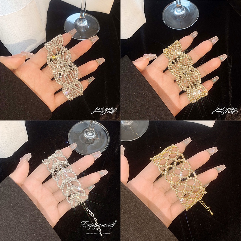 Vòng Tay Đính Đá Đơn Giản Thời Trang Dành Cho Nữ
