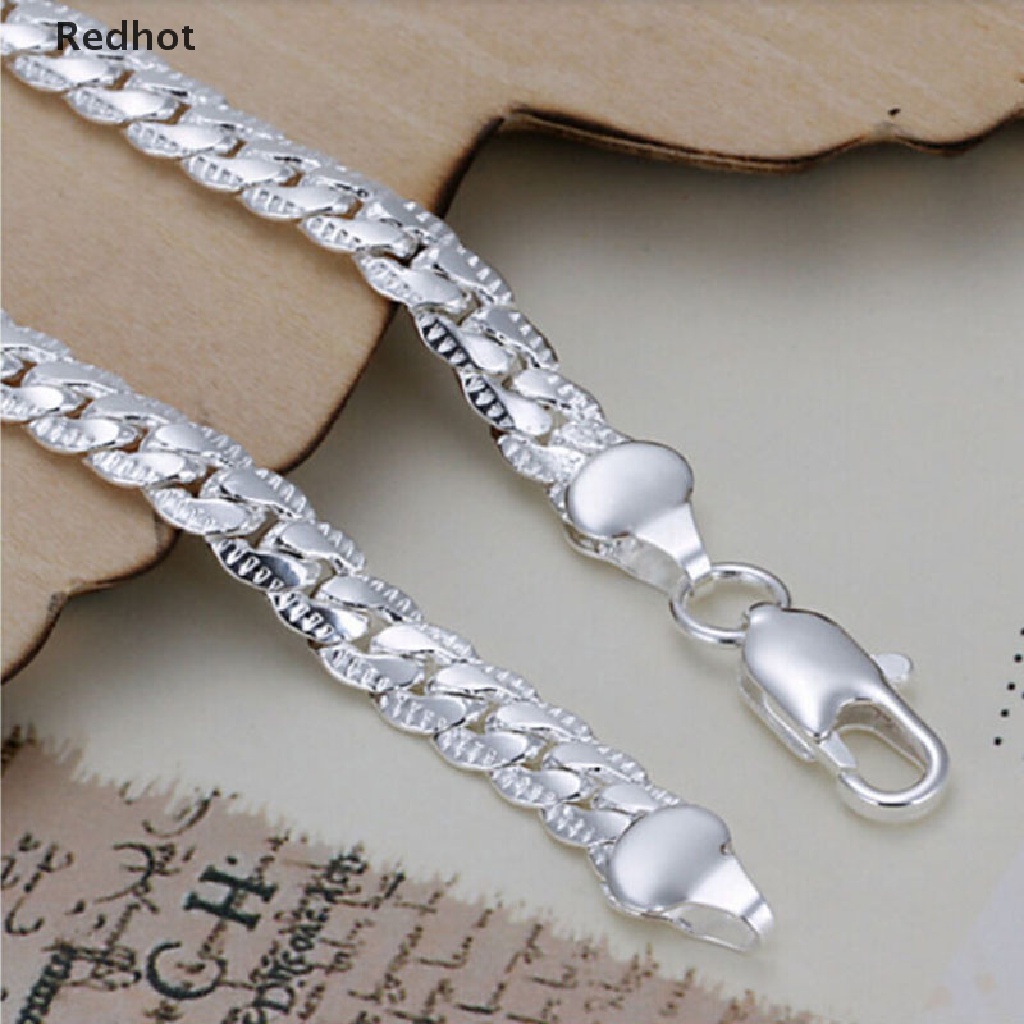&lt; Redhot &gt; Vòng Tay Trang Sức Kiểu Dây Xích Rắn Mạ Bạc Rộng 5Mm Thời Trang Xu Hướng Hàng Giảm Giá