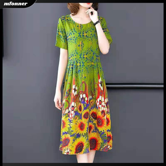 Đầm Tay Ngắn Dáng Rộng Plus Size Thời Trang Cho Nữ