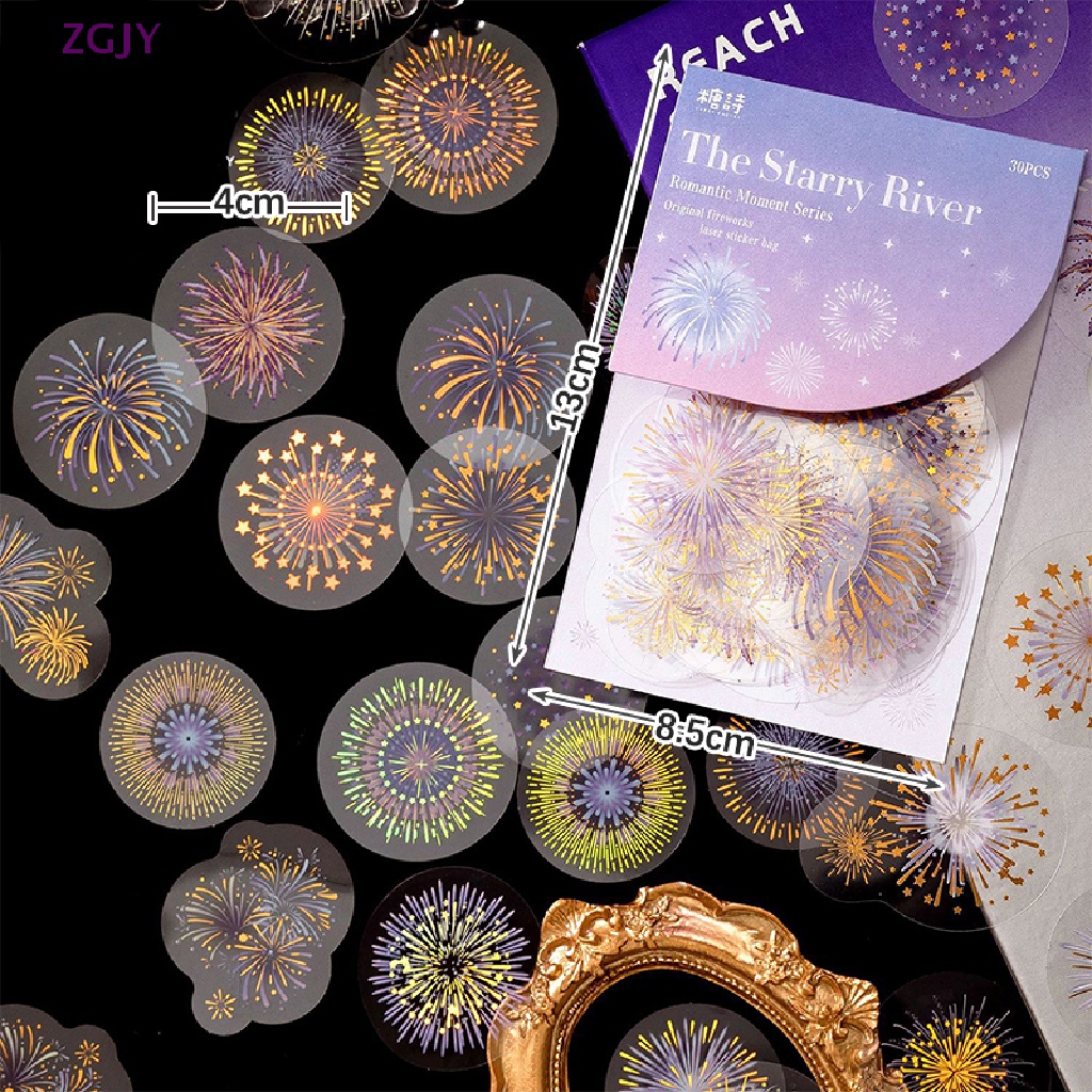 Bộ 30 Miếng Dán Trang Trí Sổ Tay / Nhật Ký Họa Tiết Thời Trang Lãng Mạn Mới