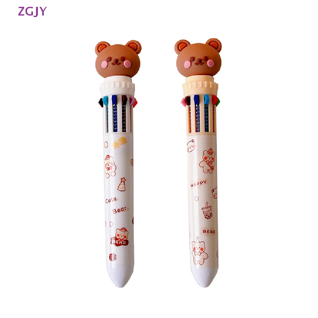 Bút Bi Silicon 10 Màu Hình Gấu Đáng Yêu Mới