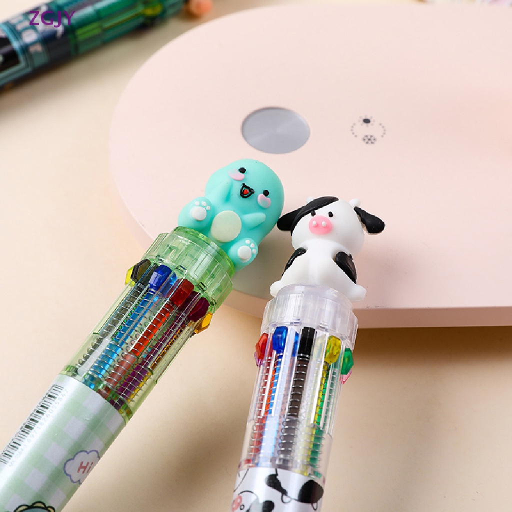 Set 10 Bút Bi Nhiều Màu Hình Động Vật Dễ Thương Mới