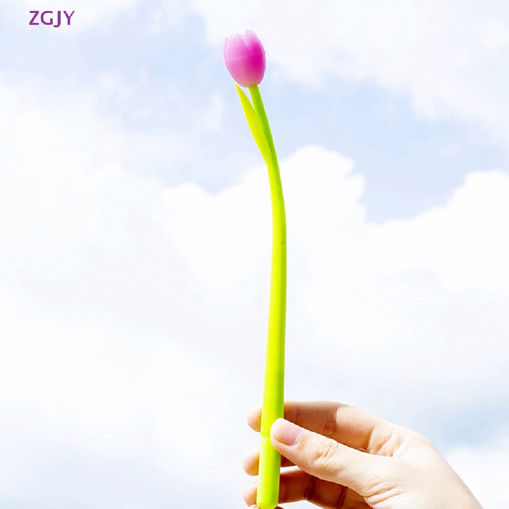 1 Cây Bút Mực Gel Bằng Silicon Hình Hoa Tulip Thay Đổi Màu Sáng Tạo Cho Học Sinh Mới
