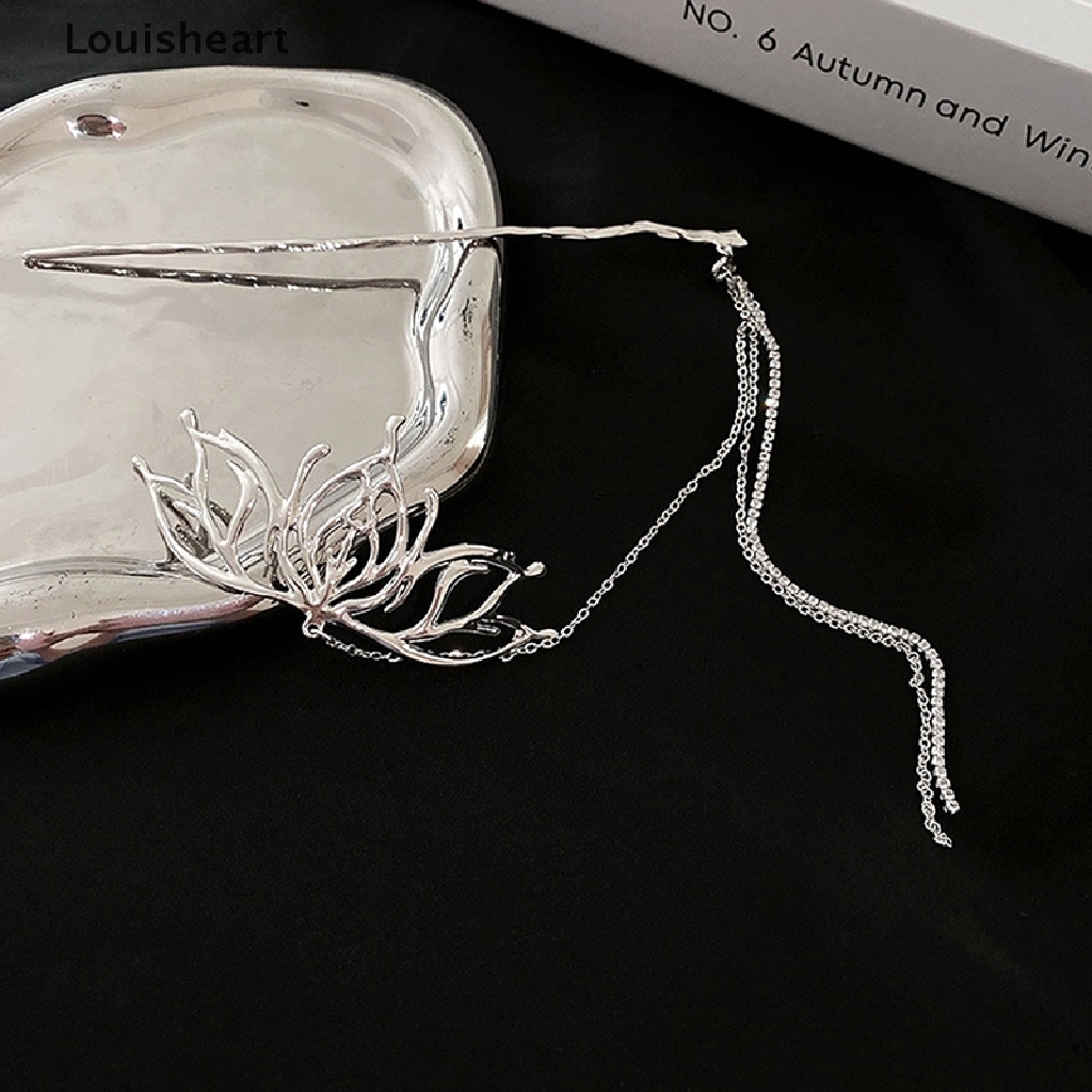 1 Trâm Cài Tóc Louisheart Mạ Bạc Hình Hoa Sen Phong Cách Trung Hoa