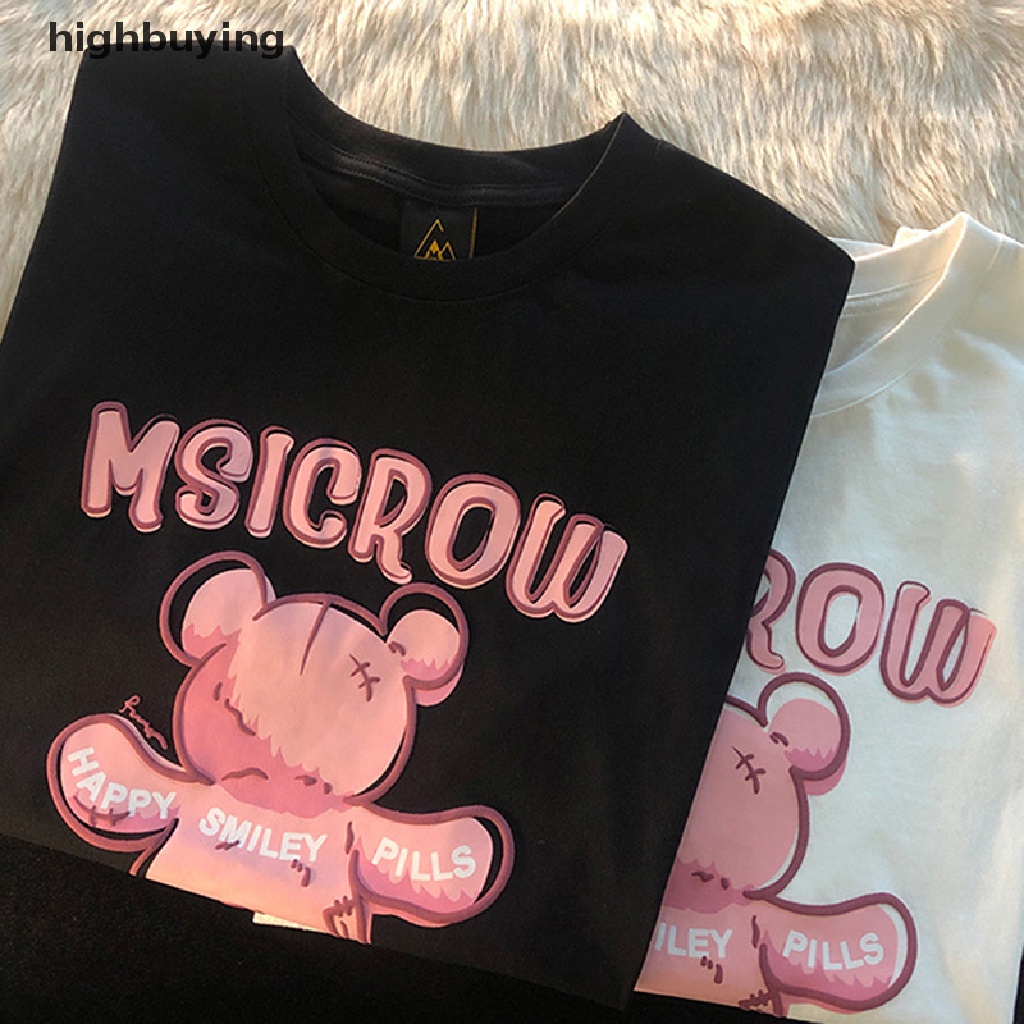 Áo Thun Tay Ngắn Cổ Tròn In Hình Gấu Belle Dành Cho Nữ