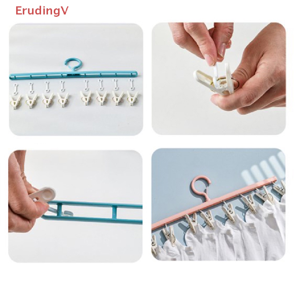 Kẹp Phơi Quần Áo / Vớ 8 Kẹp Bằng Nhựa Tiện Dụng