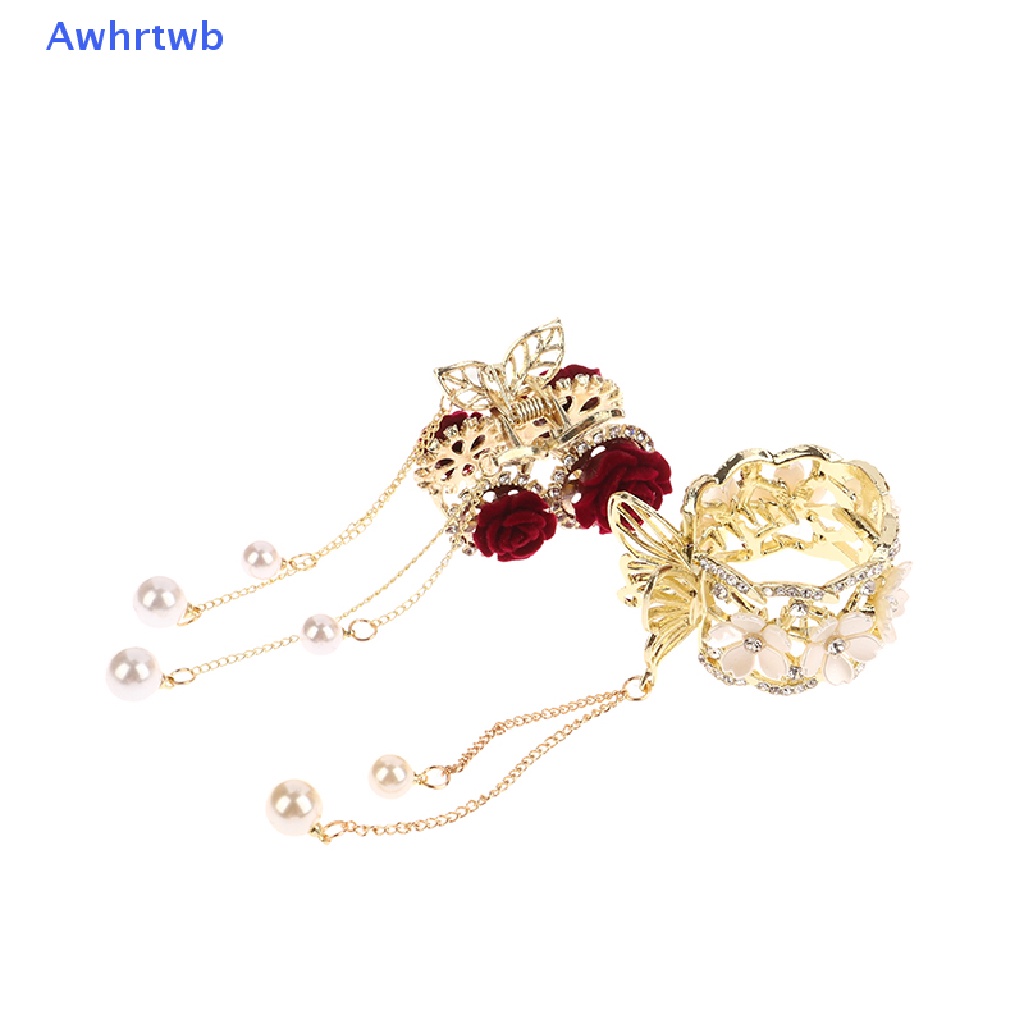 Kẹp Tóc Tua Rua Đính Ngọc Trai Phong Cách Hàn Quốc Thanh Lịch Dành Cho Nữ Mới