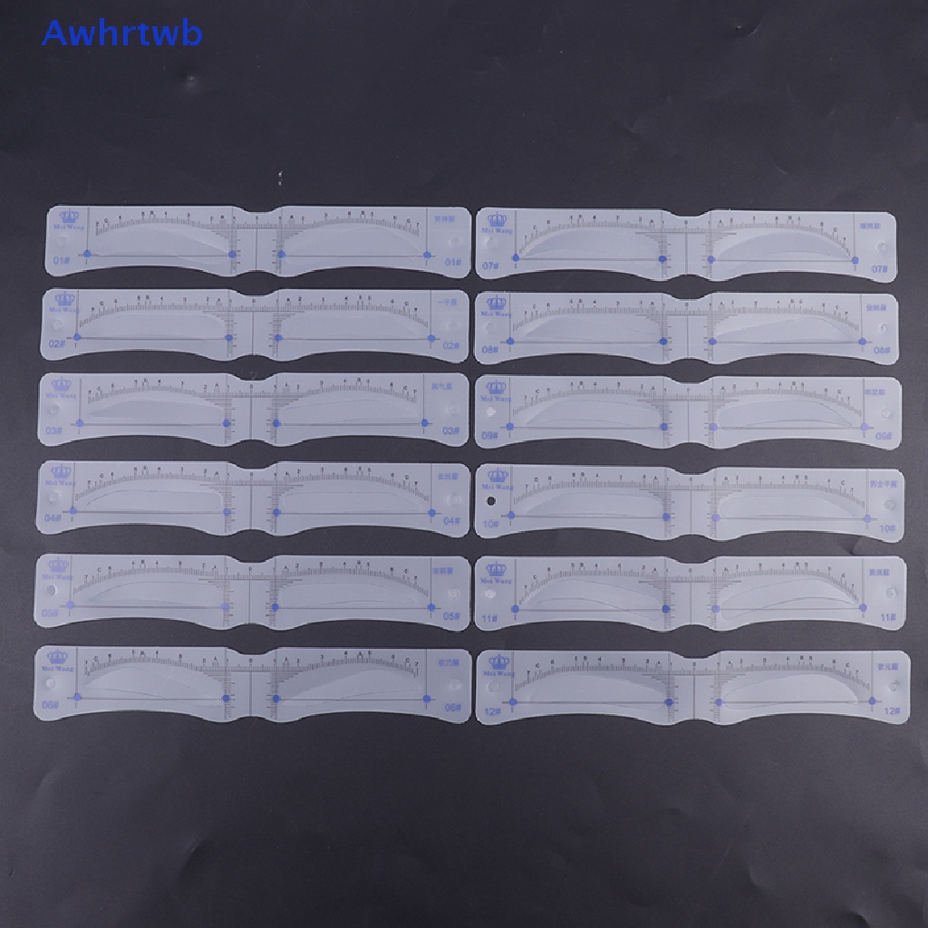 Set 12 Khuôn Kẻ Định Hình Lông Mày Tiện Dụng Chất Lượng Cao Mới