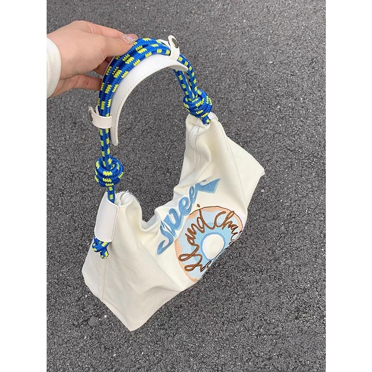 Túi Tote Vải Canvas Cỡ Lớn Thêu Họa Tiết Dễ Thương Phong Cách Nhật Bản Cho Nữ