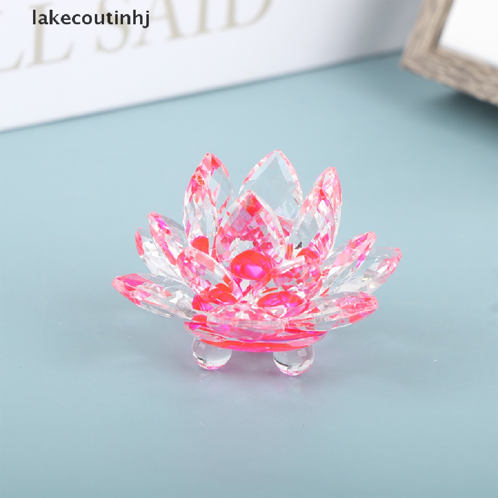 Tượng Kính Thủ Công Hình Hoa Sen Pha Lê 60mm Trang Trí